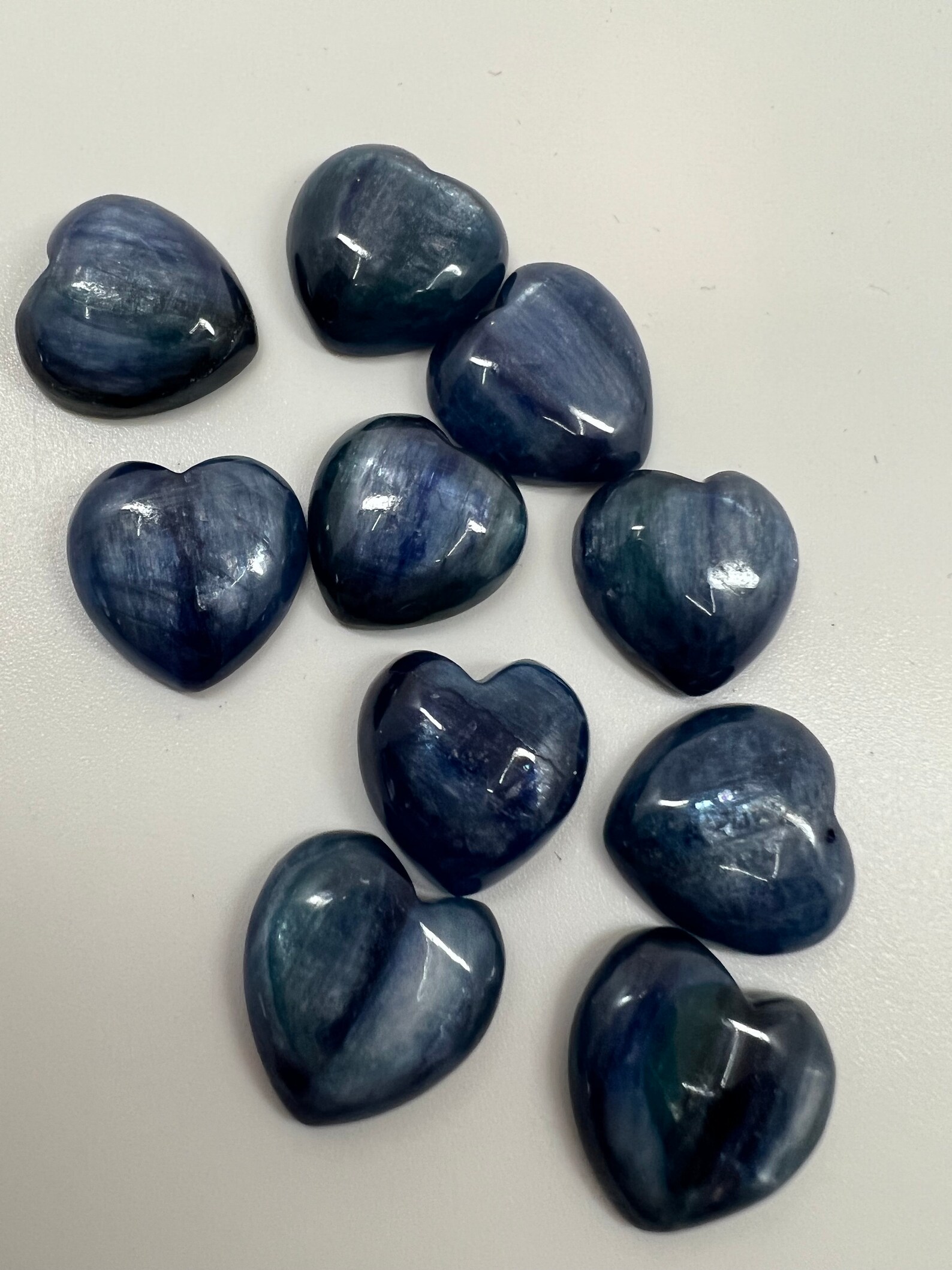 Deep Blue Stone Carved Kyanite Heart Carving Etsy