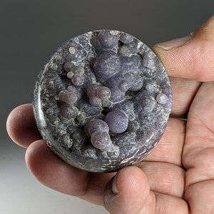 Grape Agate Carved Sphere Chalcedony Carving Stone Purple Crystal Mineral  WHOG22c2