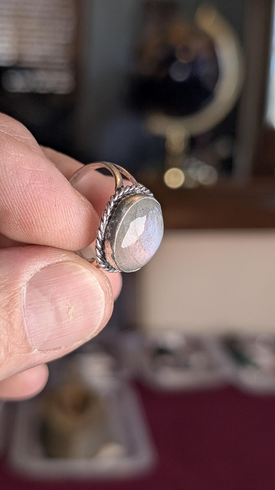 Labradorite Stone Cabochon Silver Ring Size 8 Pink Flash 25a249 - Etsy Labradorite Stone Cabochon Silver Ring Size 8 Pink Flash 25a249 - Etsy