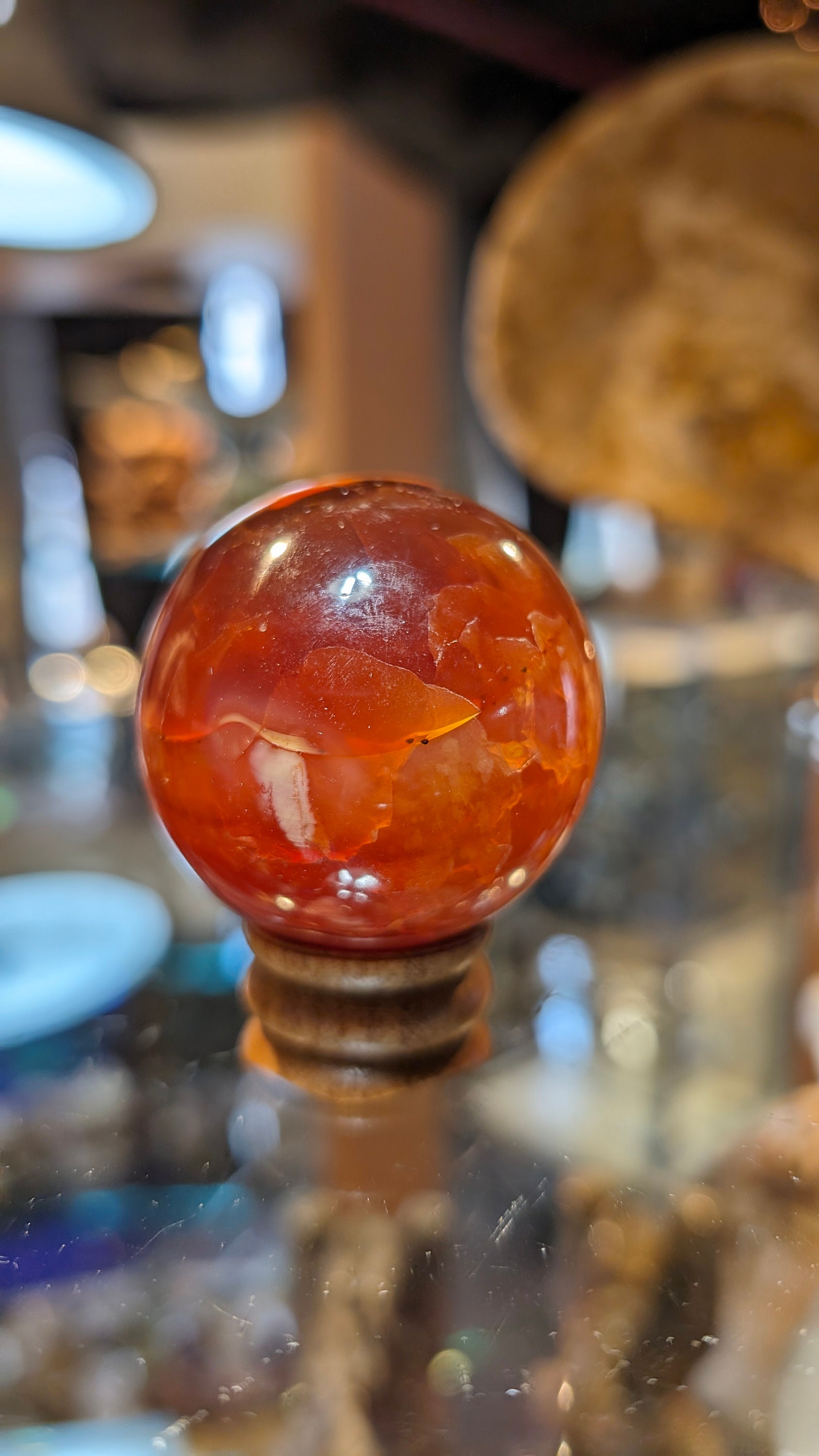 カーネリアン　スフィア Carnelian Sphere Gorgeous Patterns Deep Orange Coloring Creativity