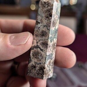 Rhyolite in Jasper Green Flower Stone Crystal Tower Point Powerful ...