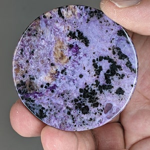 Charoite Sphere Disk Rare High Energy Vibration Health Purple Swirls Pattern WHOG22M10