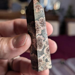 Rhyolite in Jasper Green Flower Stone Crystal Tower Point Powerful ...