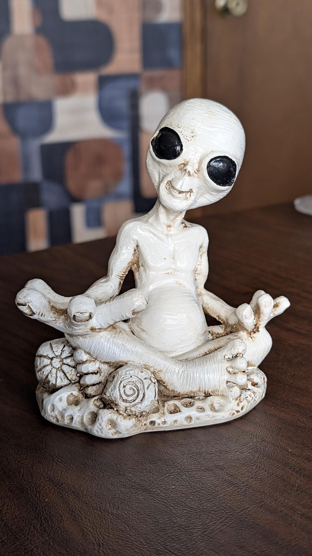 Silver Alien Martian UFO Space Crystal Stone Sphere Stand Holder 25a263 ...