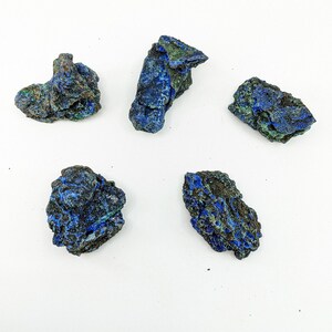 Natural Deep Blue Azurite Slab Stone Point Tower Healing Blue Green Happiness Sparkles WHO23a24