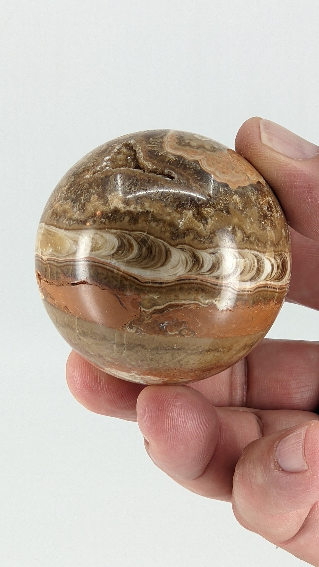 Stabilizing Calcite Chocolate Calcite Brown Aragonite Crystal Stone Sphere Grounding ...