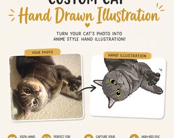 Custom Anime Pet Portrait Hoodie, Trading Card Style Cat Lover Gift
