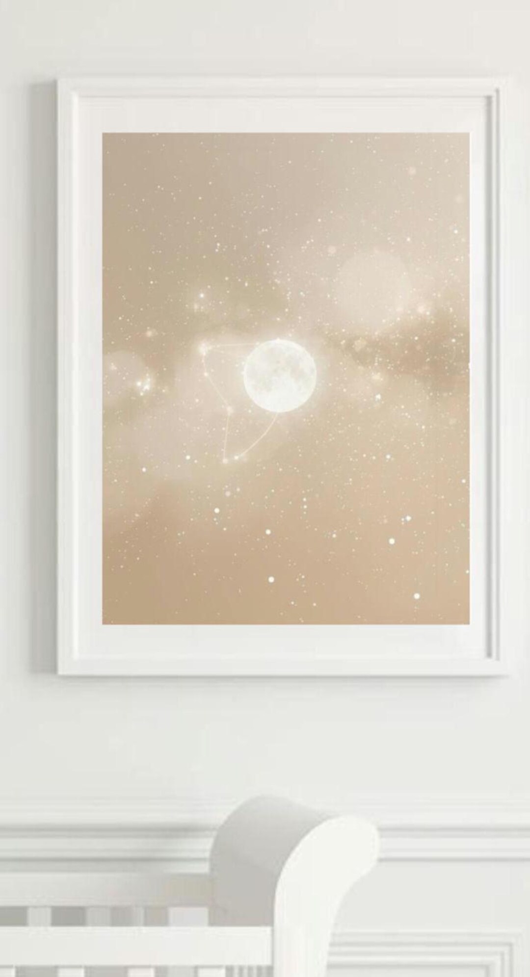 Moon and Stars Nursery Wall Art Printable | Neutral Baby Room Decor ...