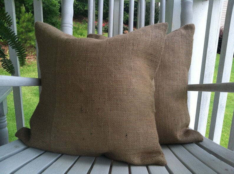 Plain burlap pillow covers Etsy