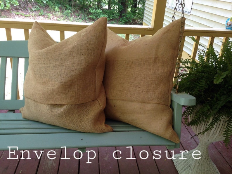 Burlap Euro Shams 24x24 Lined Pair Etsy