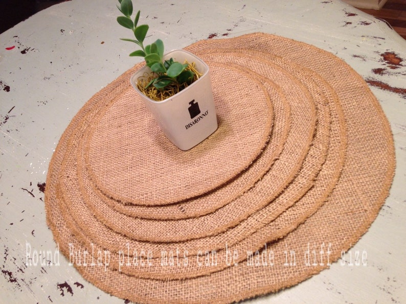 SALESALESALE Rustic Burlap Round Place Mat zdjęcie 3