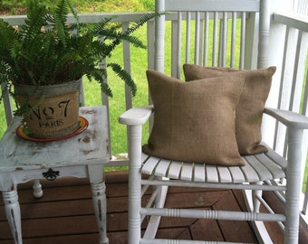 Natural Burlap Pillow Cover