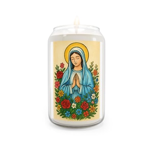 Sacred Serenity: Praying Virgin Mary Devotional Soy Candle