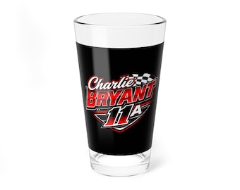 Verre à mélange Charlie Bryant 11A Racing Logo | Pinte de 16 oz
