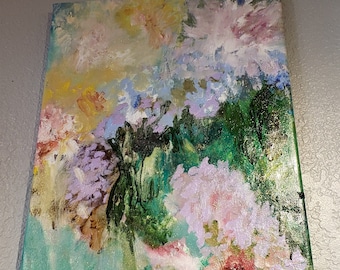 Radiant One, Floral Impressionen Öl, Reich aufwendige alte Welt Floral auf Leinwand, Gold Grün Lavendel Traumkunst