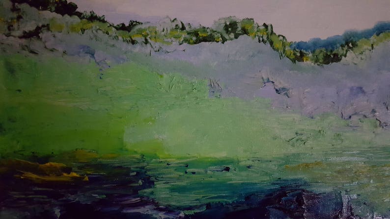 The Irish Moors Ireland Landscape Deep Purple Cobalt Blue | Etsy