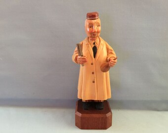 Anri Hand Carved All Wood Figurine Throat Specialist Physicians