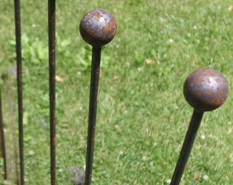 Classic Metal Ball Stake Path Marker, 1/2" Round Stock Garden Decor, Rustic Yard & Landscape Accent