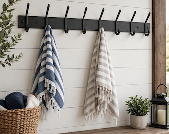 Outdoor Towel Hooks Rack, Swimming Pool Towel Holder, Rustic Patio Wall Decor