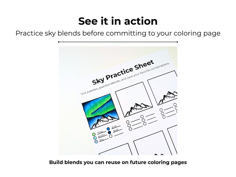 Sky Gradient Practice Sheet Printable PDF | Alcohol Marker Blending ...