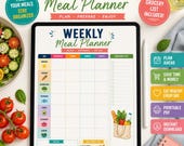 Weekly Meal Planner Printable PDF | Grocery List Included | Instant Download | A4 Meal Planning Template