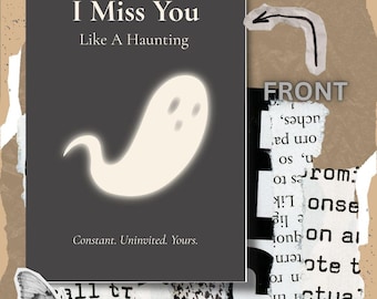 Dark Funny Miss You Card | Printable 5x7 | Instant Download | Gothic Humor Card for Adults