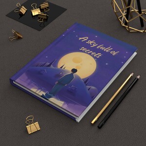 A Sky Full of Secrets Journal Hardcover, Moonlit Night Notebook, Celestial Diary, Aesthetic Lined Journal, Dreamy Self Care Gift