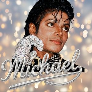 King of Pop, png, metallic Michael Jackson graphic, muzieklegende (digitale download)