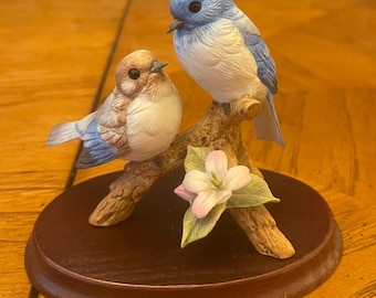 Vintage Andrea by Sadek Porcelain Blue Birds Branch