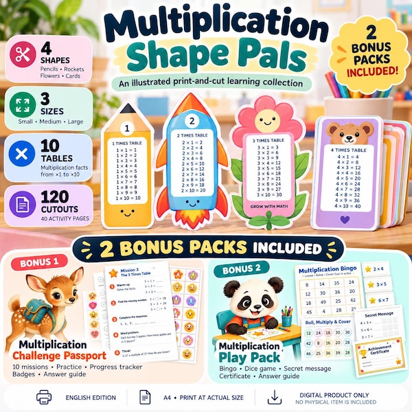 Multiple Table Math - Etsy UK