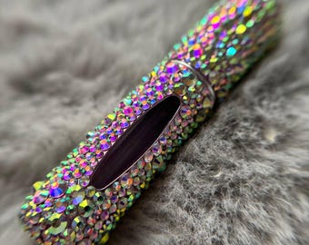 Handmade Rhinestone Perfume Atomizer, 10ml Refillable Travel Spray, Hand-Decorated AB Crystal Bottle