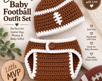Crochet Baby Football Outfit Set