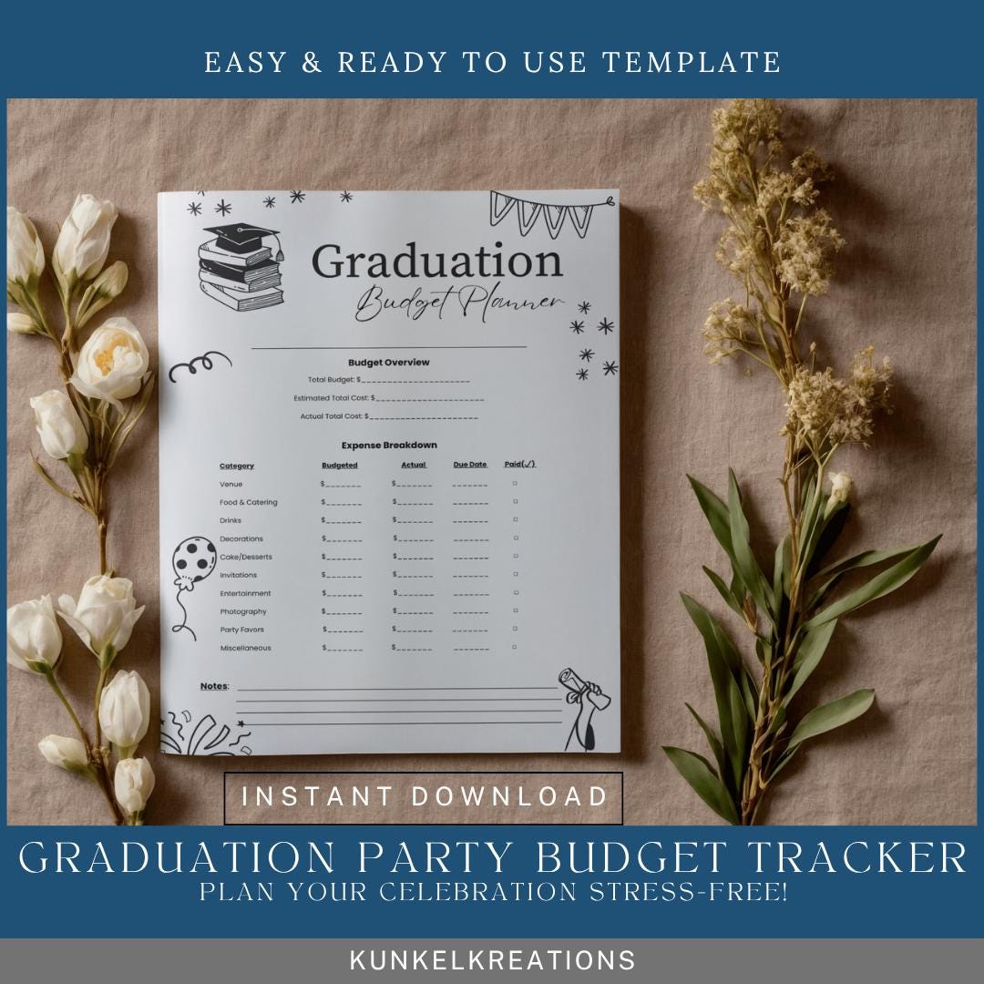 Graduation Budget Sample Graduation Party Budget Planner | Expense Tracker Template (PDF) - Etsy