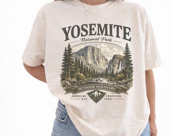 Camiseta retrô com estampa do Parque Nacional de Yosemite – Camiseta vintage para descobertas ao ar livre