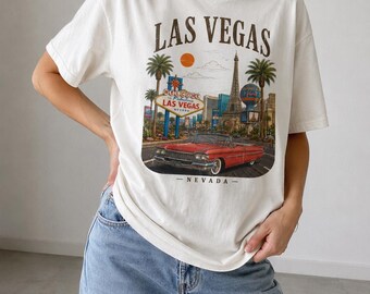 ヴィンテージ ラスベガス グラフィック T シャツ、レトロなネバダ カジノ コンバーチブル シャツ