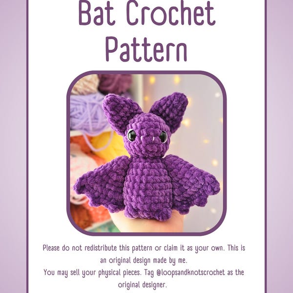 1-Hour Crochet Bat Pattern - Super Quick and Perfect for Markets! (Digital Download - US Terminology)