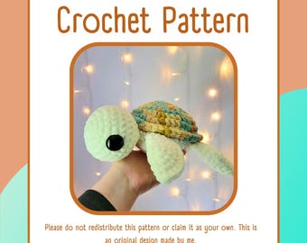 Crochet Sea Turtle Pattern - No-Sew and Perfect for Markets! (Digital Download - US Terminology)