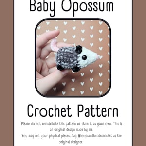 Small Opossum Crochet Pattern - NO-SEW and 30 Minute Work-Up!