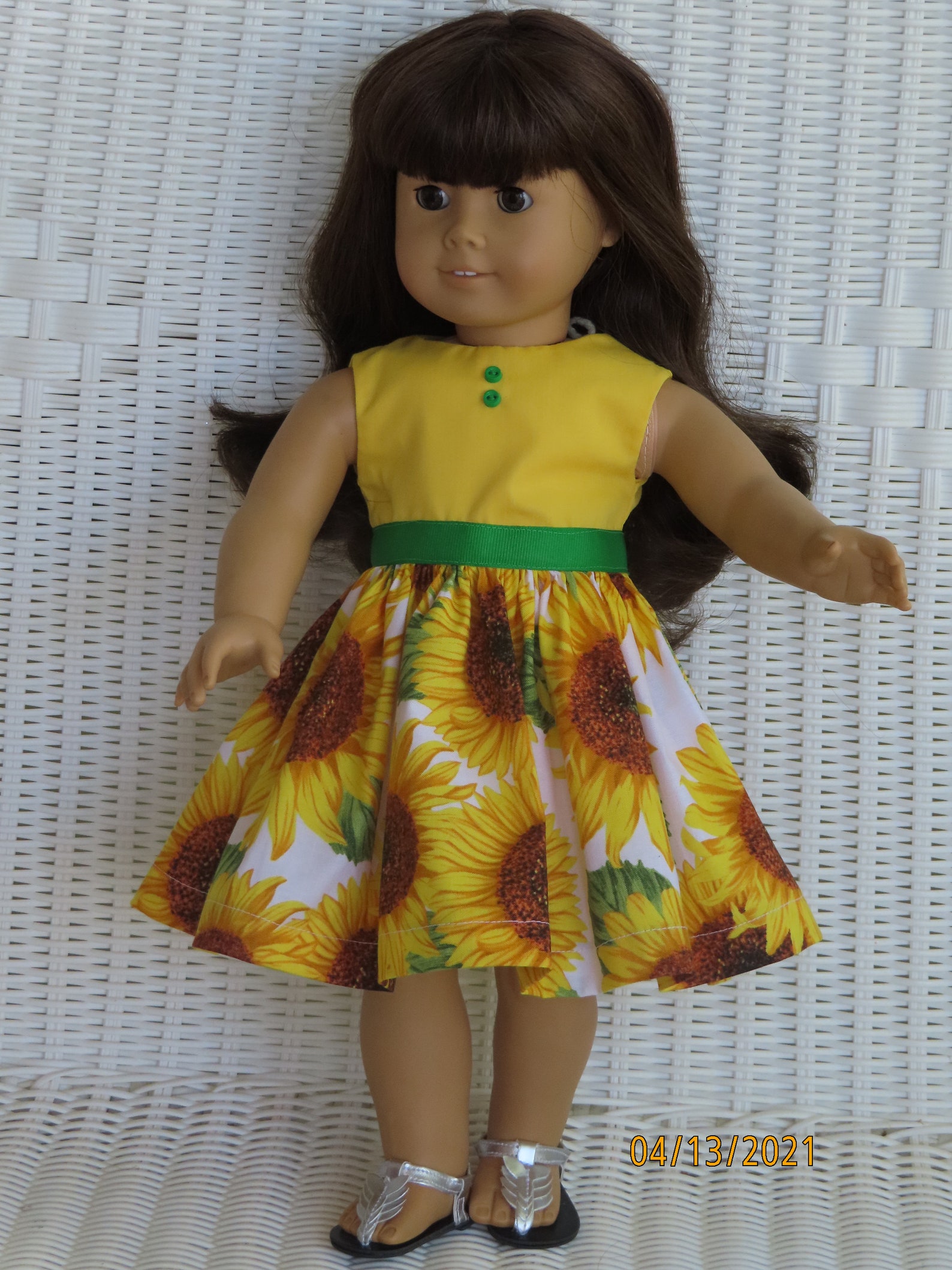 Summer Sunflower Dress for all 18 inch dolls like the Etsy