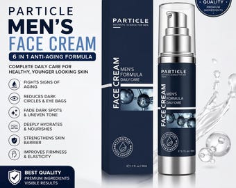 Men's 6-in-1 Anti-Aging Face Cream – Hydrating Daily Skincare Reduces Wrinkles, Eye Bags
