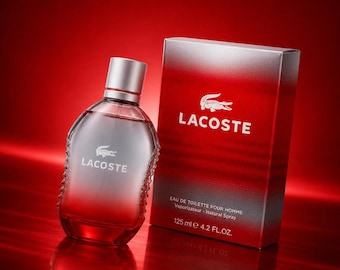 Luxury Cologne Bottle and Packaging, Red Fragrance Aesthetic, Premium Men's Perfume