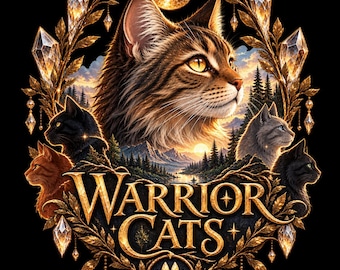 Warrior Cats Vintage Shirt, Fantasy Book Lover Graphic Tee, Mystical Cat Aesthetic T-Shirt, Bookish Reader Gift Comfort Colors Tee