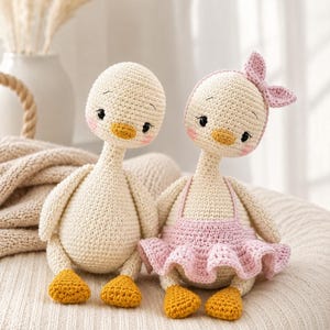 Crochet Duckling Pattern PDF, Amigurumi Baby Duck Toy, Rattle, Clothes (Digital Download)