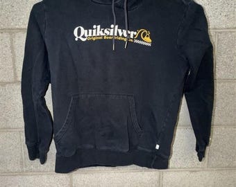 Quiksilver Logo Hoodie Size M 2010 Black Surf Skate Pullover