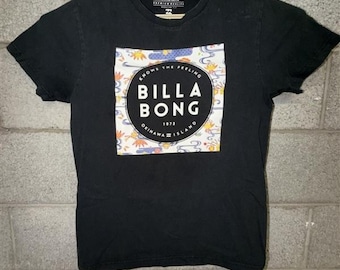 Billabong Graphic Tee Size M 2010s Black Surf Skate Shirt