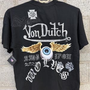 2023 Von Dutch Eyeball Wings Tee 2XL Rare Streetwear Graphic image 1