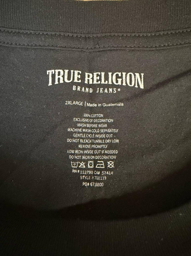 Camiseta gráfica negra de la gira mundial de True Religion 2021, talla 2XL, nueva con etiquetas. imagen 4
