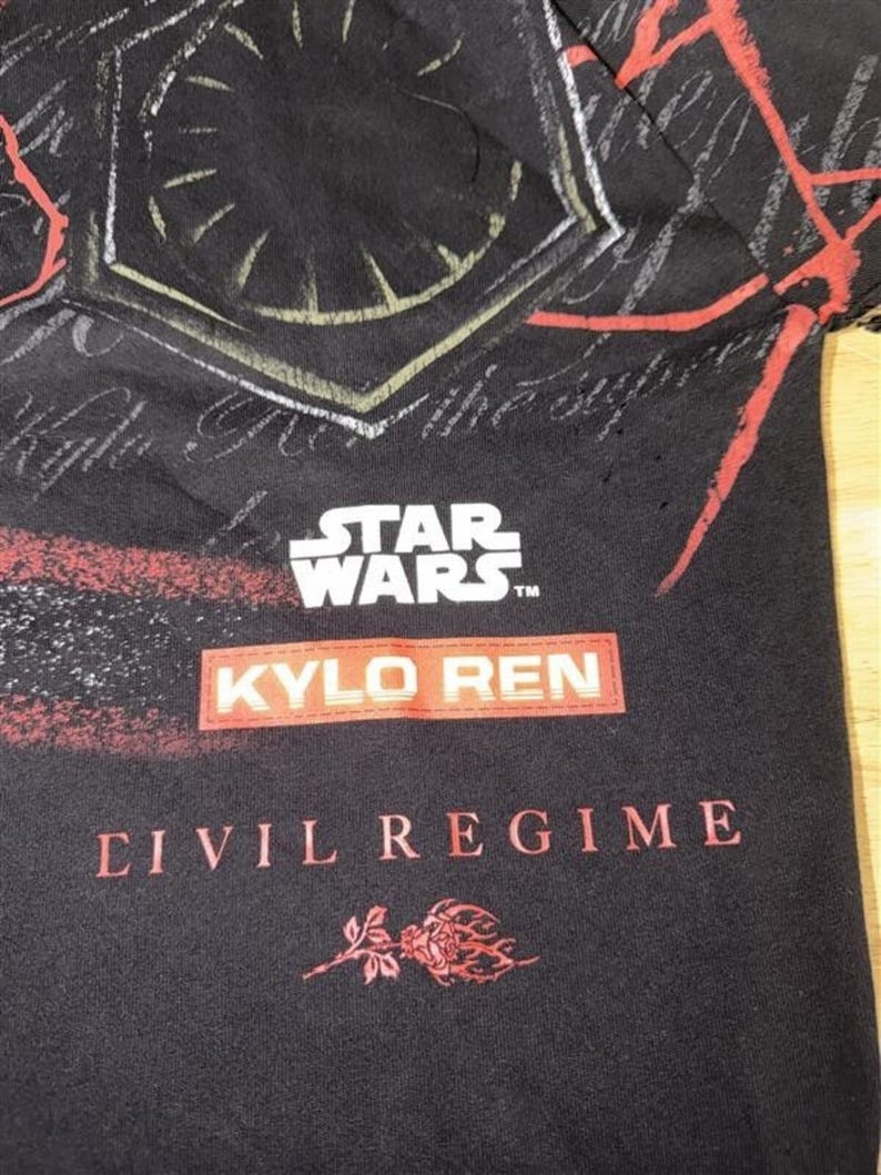Star Wars Kylo Ren Civil Regime Tee XL Black Streetwear Hype image 4