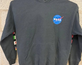 NASA Chemistry Hoodie Black Sweatshirt Large Y2K