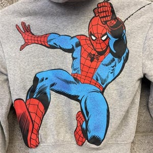 The Amazing Spider-Man Gray Zip-Up Hoodie with Graphic Print image 3